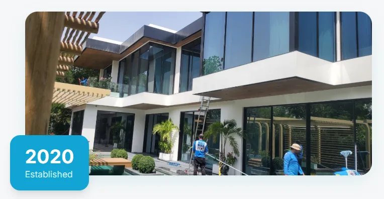 Views team cleaning a modern Dubai villa, established 2020